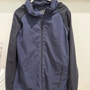 Theory Two-Tone Windbreaker in Navy and Black